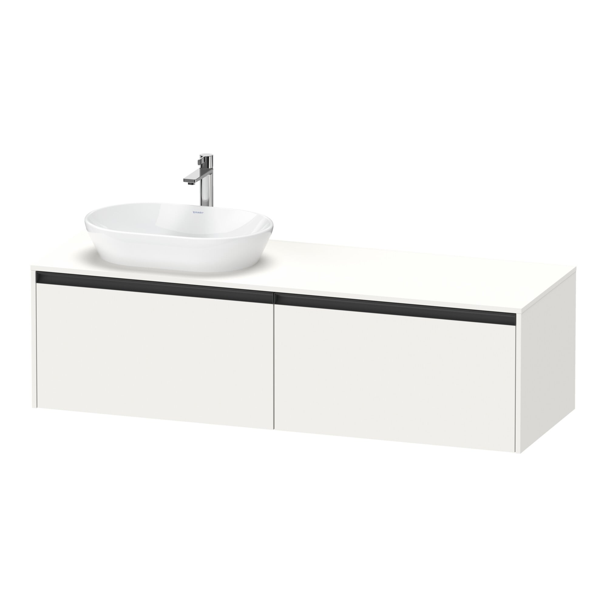 Duravit Waschtischunterschrank Ketho.2 160x55cm, B li, we. matt, 2 Ausz., wandhängend