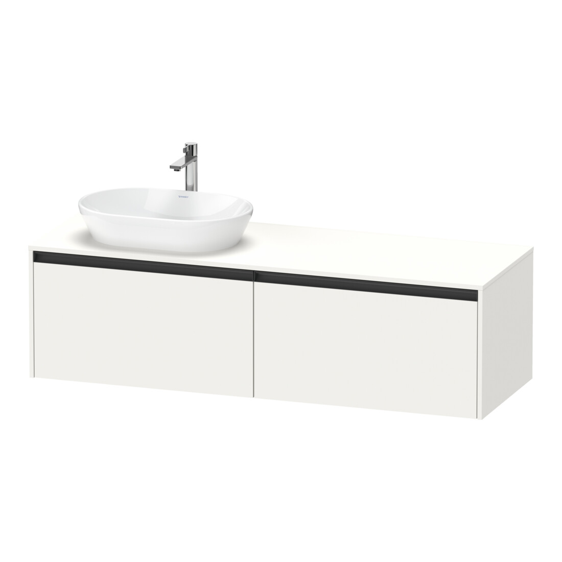 Duravit Waschtischunterschrank Ketho.2 160x55cm, B li, we. matt, 2 Ausz., wandhängend