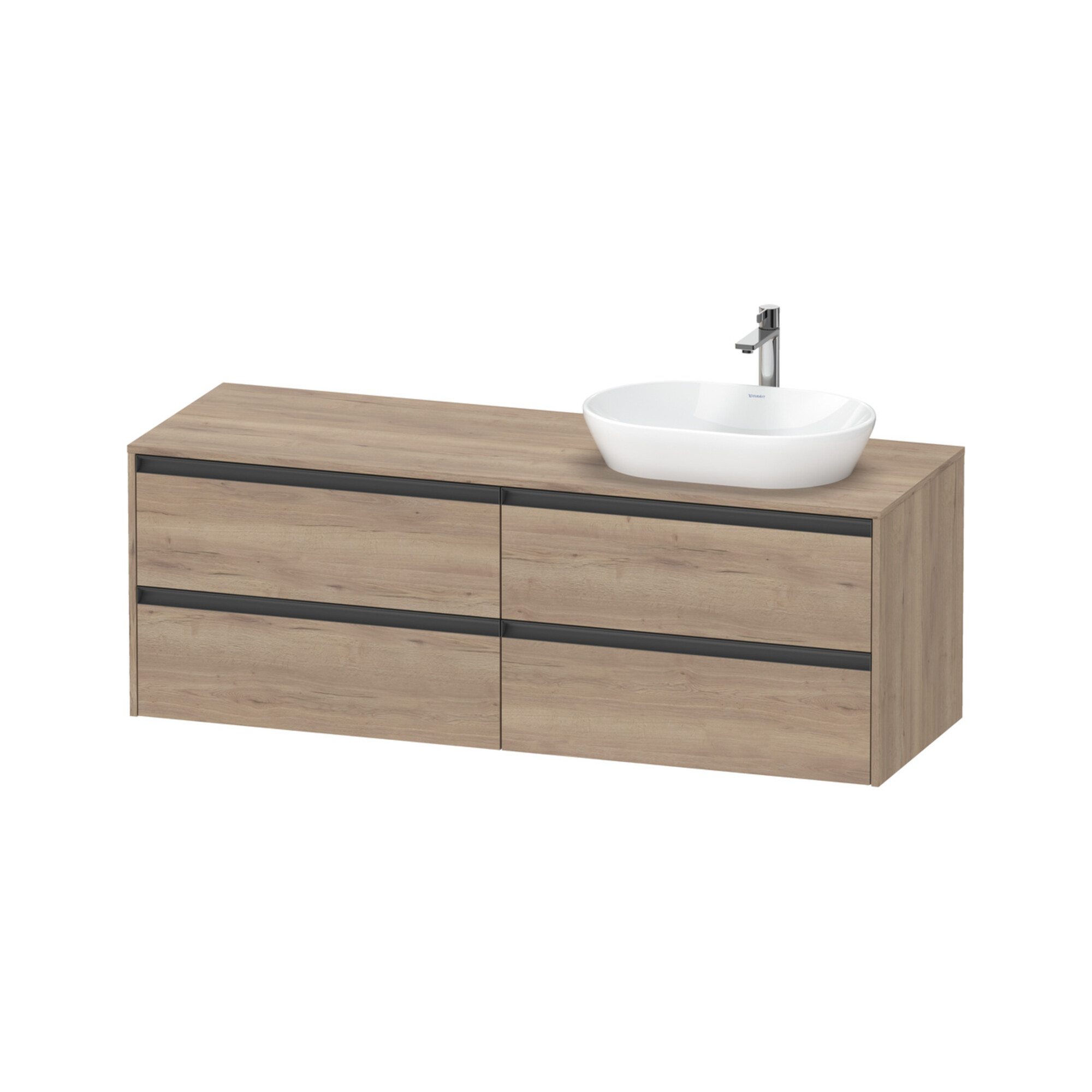 Duravit Waschtischunterschrank Ketho.2 160x55cm, B R, Ei marm., 4 Schub., wandhängend