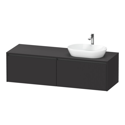 Duravit Waschtischunterschrank Ketho.2 160x55cm, B R, gra matt, 2 Ausz., wandhängend