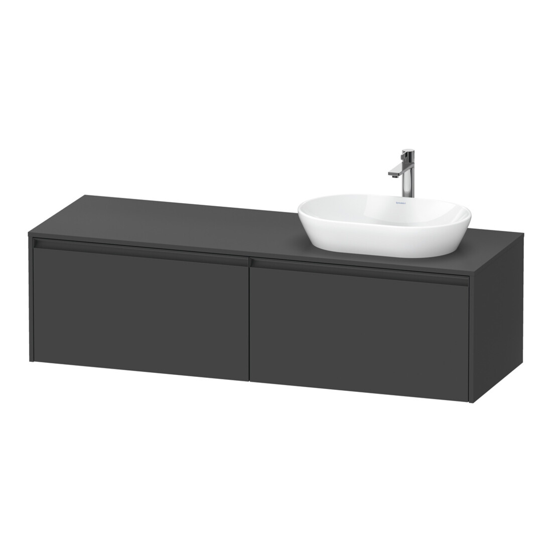 Duravit Waschtischunterschrank Ketho.2 160x55cm, B re, graph ma, 2 Ausz., wandhängend