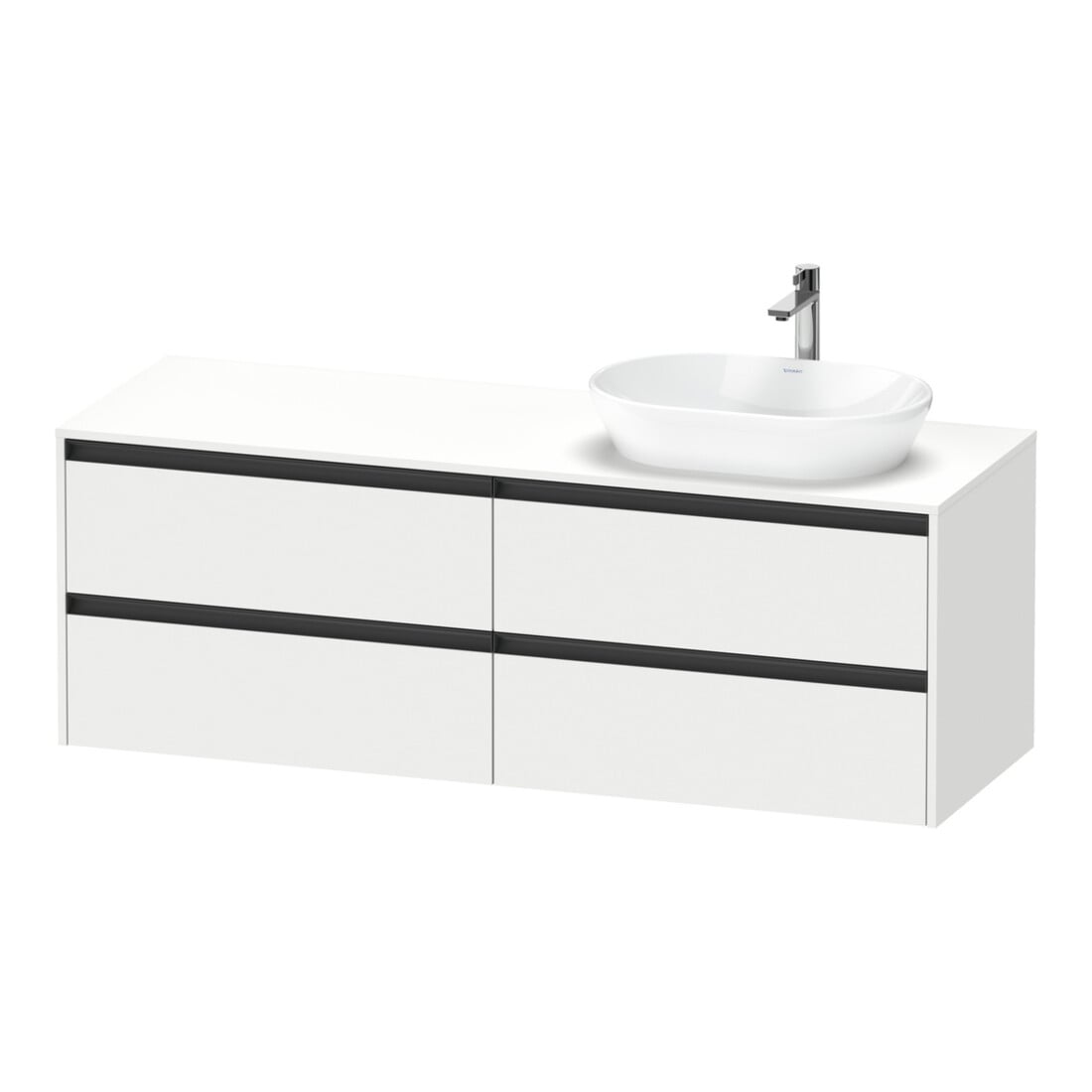 Duravit Waschtischunterschrank Ketho.2 160x55cm, B re, we. ma, 4 Schub., wandhängend