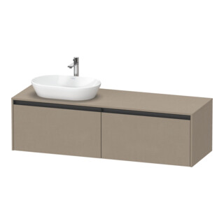 Duravit Waschtischunterschrank Ketho.2 160x55cm, Beck. li, lei, 2 Ausz., wandhängend