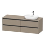 Duravit Waschtischunterschrank Ketho.2 160x55cm, Beck. re, lei, 4 Schub., wandhängend