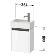 Duravit Waschtischunterschrank Ketho.2 36,4x23,8cm, An re, lei, 1 Tür, wandhängend-3