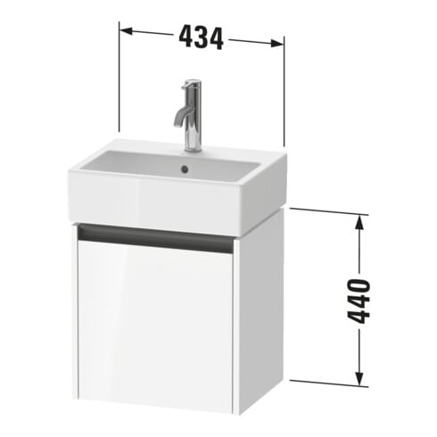 Duravit Waschtischunterschrank Ketho.2 43,4x33,8x44cm, 1 Tür, wd, An L, bas. ma
