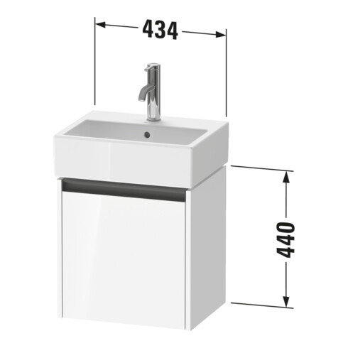 Duravit Waschtischunterschrank Ketho.2 43,4x33,8x44cm, 1 Tür, wd, An R, E marm.