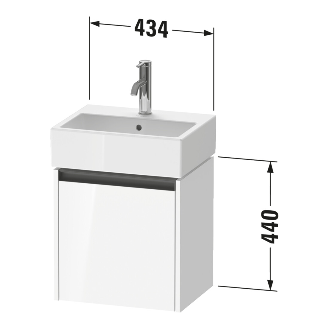 Duravit Waschtischunterschrank Ketho.2 43,4x33,8x44cm, 1 Tür, wd, An R, T matt