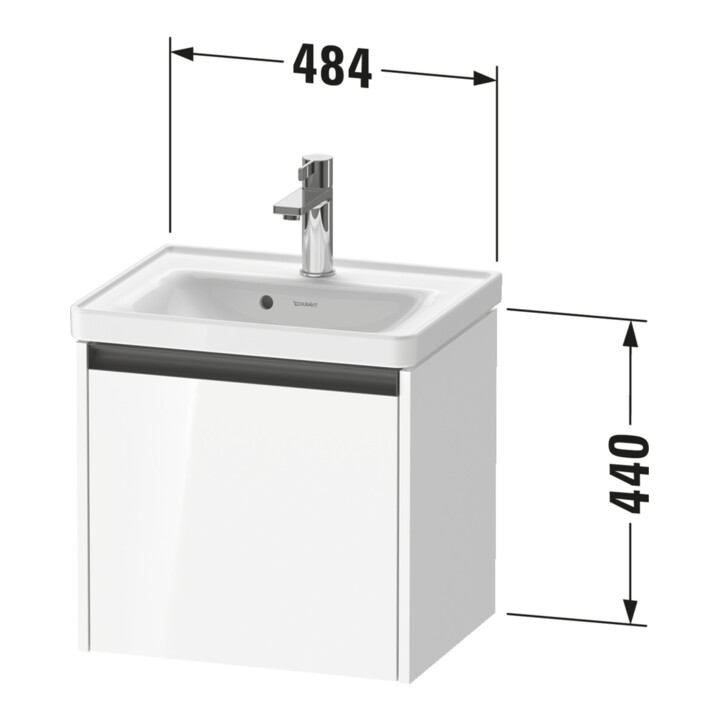 Duravit Waschtischunterschrank Ketho.2 48,4x37,5x44cm, 1 A, wandhängend, graph matt
