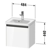 Duravit Waschtischunterschrank Ketho.2 48,4x37,5x44cm, 1 Ausz., wandhängend, we. matt-3