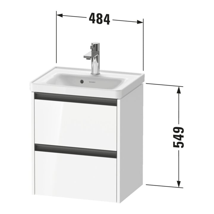 Duravit Waschtischunterschrank Ketho.2 48,4x37,5x54,9cm, 2 SBK, wd, Nussb Nat