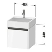 Duravit Waschtischunterschrank Ketho.2 48,4x46cm, Ei sw, 1 Auszug, wandhängend-3