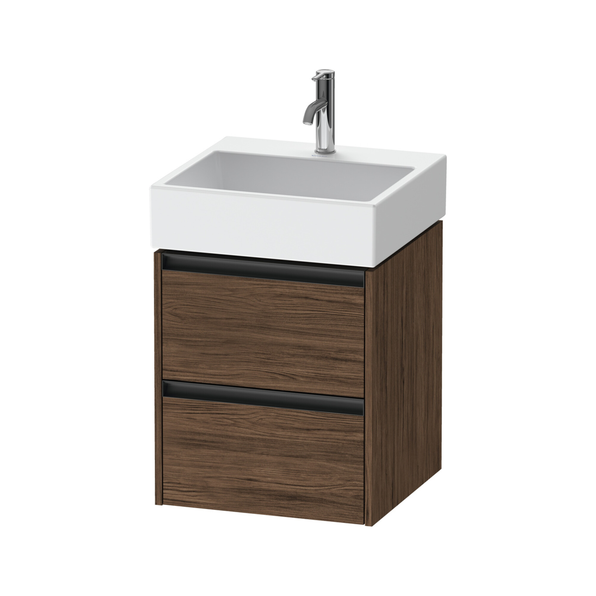 Duravit Waschtischunterschrank Ketho.2 48,4x46cm, Nussb dkl., 2 Schub., wandhängend