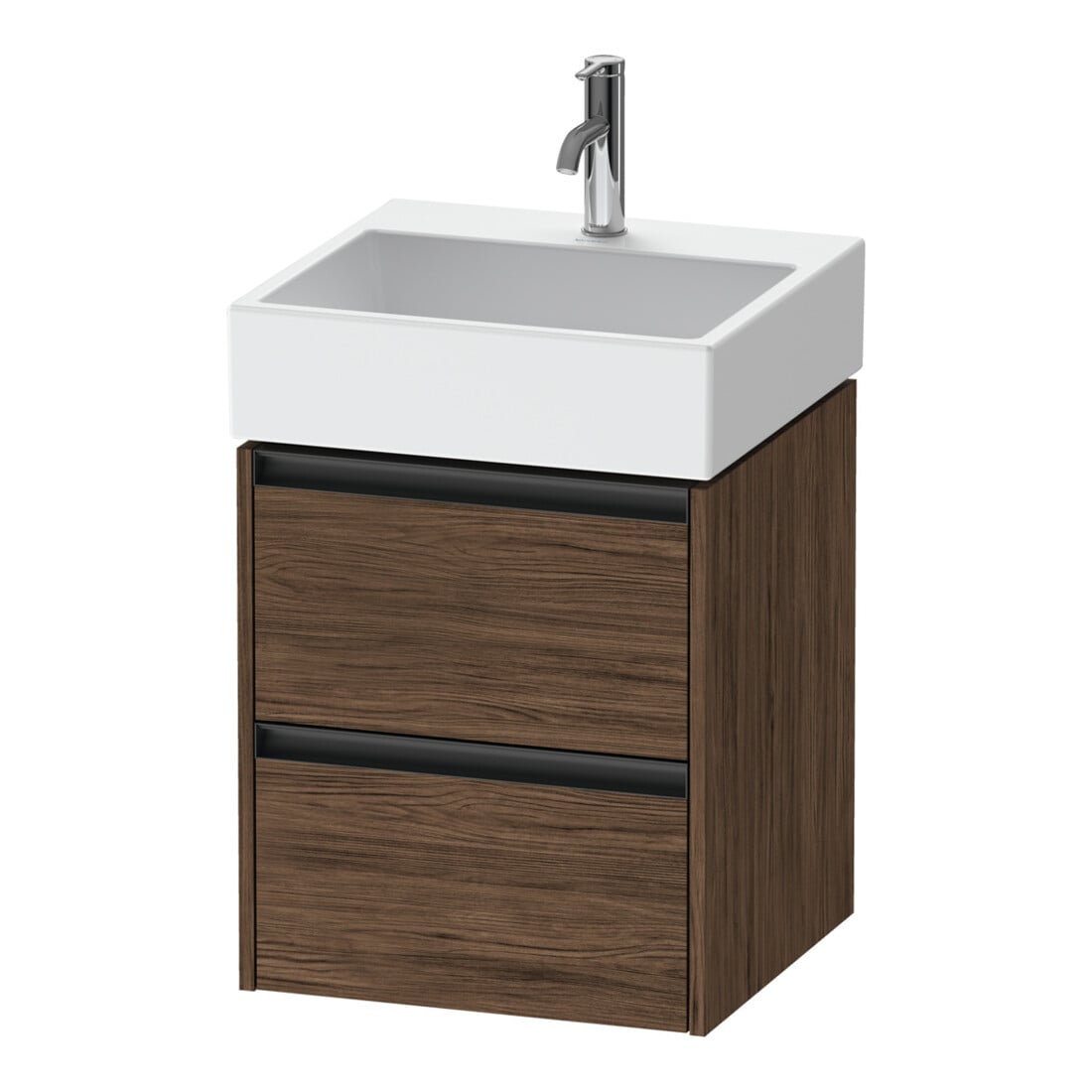 Duravit Waschtischunterschrank Ketho.2 48,4x46cm, Nussb dkl., 2 Schub., wandhängend