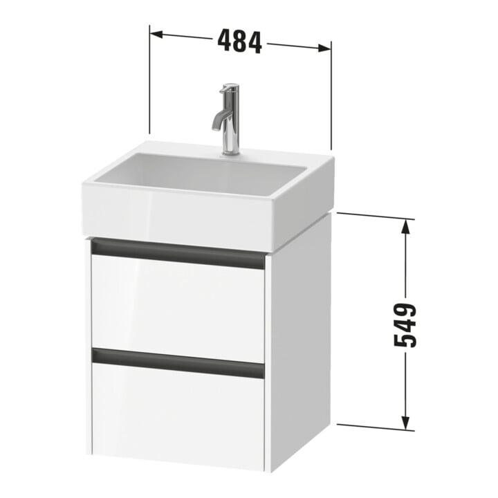 Duravit Waschtischunterschrank Ketho.2 48,4x46cm, Nussb dkl., 2 Schub., wandhängend