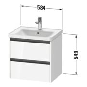 Duravit Waschtischunterschrank Ketho.2 58,4x45,5cm, Ei marm., 2 Schub., wandhängend-3