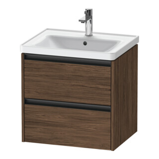 Duravit Waschtischunterschrank Ketho.2 58,4x45,5cm, Nussb dkl., 2 Schub., wandhängend