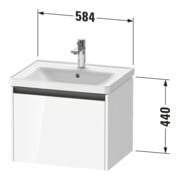 Duravit Waschtischunterschrank Ketho.2 58,4x45,5cm, we. ma, 1 Ausz., wandhängend-3