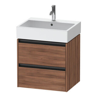 Duravit Waschtischunterschrank Ketho.2 58,4x46cm, Nussb Nat, 2 Schub., wandhängend