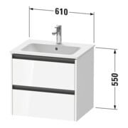 Duravit Waschtischunterschrank Ketho.2 61x48cm, bas. ma, 2 Schub., wandhängend-3