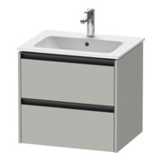 Duravit Waschtischunterschrank Ketho.2 61x48cm, betongr ma, 2 Schub., wandhängend