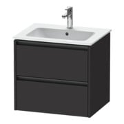 Duravit Waschtischunterschrank Ketho.2 61x48cm, graph matt, 2 Schub., wandhängend
