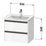 Duravit Waschtischunterschrank Ketho.2 63,4x45,5cm, we. ma, 2 Schub., wandhängend-3