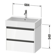 Duravit Waschtischunterschrank Ketho.2 68,4x46cm, graph ma, 2 Schub., wandhängend-3