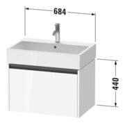Duravit Waschtischunterschrank Ketho.2 68,4x46cm, we. hgl, 1 Ausz., wandhängend-3