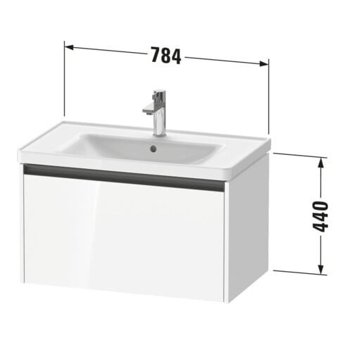 Duravit Waschtischunterschrank Ketho.2 78,4x45,5cm, Ei marm., 1 Ausz., wandhängend