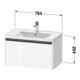 Duravit Waschtischunterschrank Ketho.2 78,4x45,5cm, graph matt, 1 Ausz., wandhängend