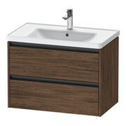 Duravit Waschtischunterschrank Ketho.2 78,4x45,5cm, Nussb dkl., 2 Schub., wandhängend