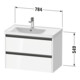 Duravit Waschtischunterschrank Ketho.2 78,4x45,5x54,9cm, f WT m B li, graph ma