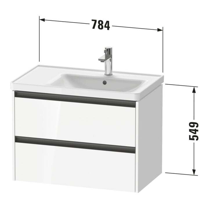 Duravit Waschtischunterschrank Ketho.2 78,4x45,5x54,9cm, f WT m B re, Ei Nat