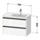 Duravit Waschtischunterschrank Ketho.2 78,4x45,5x54,9cm, f WT m B re, Nussb Nat-3