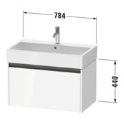 Duravit Waschtischunterschrank Ketho.2 78,4x46cm, Ei marm., 1 Ausz., wandhängend-3