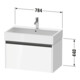 Duravit Waschtischunterschrank Ketho.2 78,4x46cm, Nussb dkl., 1 Ausz., wandhängend