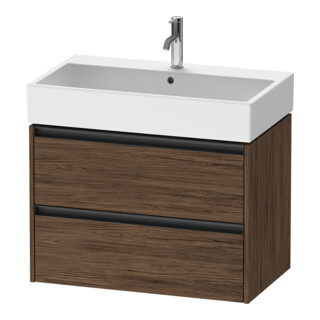 Duravit Waschtischunterschrank Ketho.2 78,4x46cm, Nussb dkl., 2 Schub., wandhängend