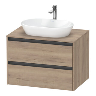 Duravit Waschtischunterschrank Ketho.2 80x55cm, E ma, Pl m 1 Ausschn, wandhängend