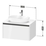 Duravit Waschtischunterschrank Ketho.2 80x55cm, w g, Pl m 1 Ausschn, wandhängend-5