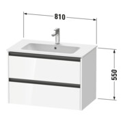 Duravit Waschtischunterschrank Ketho.2 81x48cm, bas. ma, 2 Schub., wandhängend-3