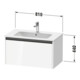 Duravit Waschtischunterschrank Ketho.2 81x48cm, Ei sw, 1 Auszug, wandhängend