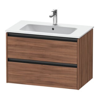 Duravit Waschtischunterschrank Ketho.2 81x48cm, Nussb Nat, 2 Schub., wandhängend