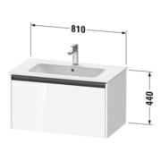 Duravit Waschtischunterschrank Ketho.2 81x48cm, Tau matt, 1 Auszug, wandhängend-2