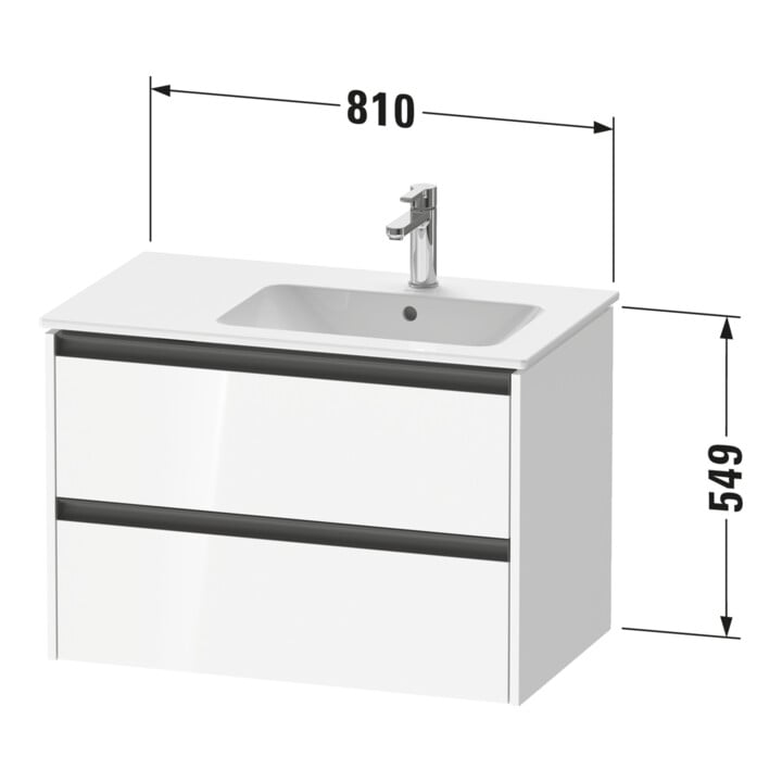 Duravit Waschtischunterschrank Ketho.2 81x48x54,9cm, f WT m B re, graph matt