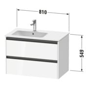 Duravit Waschtischunterschrank Ketho.2 81x48x54,9cm, f WT m Beck. li, Tau matt-3