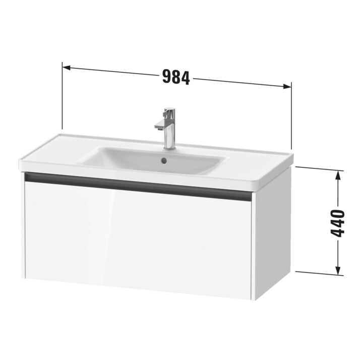 Duravit Waschtischunterschrank Ketho.2 98,4x45,5cm, Nussb dkl., 1 Ausz., wandhängend
