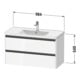 Duravit Waschtischunterschrank Ketho.2 98,4x45,5cm, Nussb Nat, 2 Schub., wandhängend-3