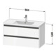 Duravit Waschtischunterschrank Ketho.2 98,4x45,5cm, we. hgl, 2 Schub., wandhängend