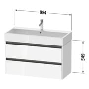 Duravit Waschtischunterschrank Ketho.2 98,4x46cm, we. ma, 2 Schub., wandhängend-4